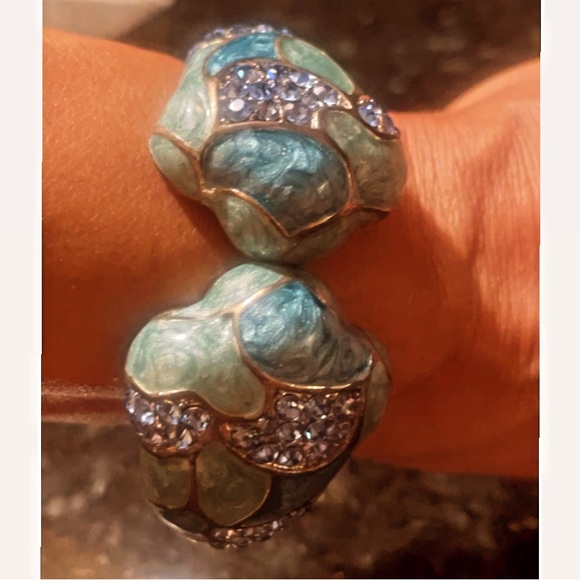 Enameled, Spring Hinged, Bangle Bracelet - Picture 3 of 5